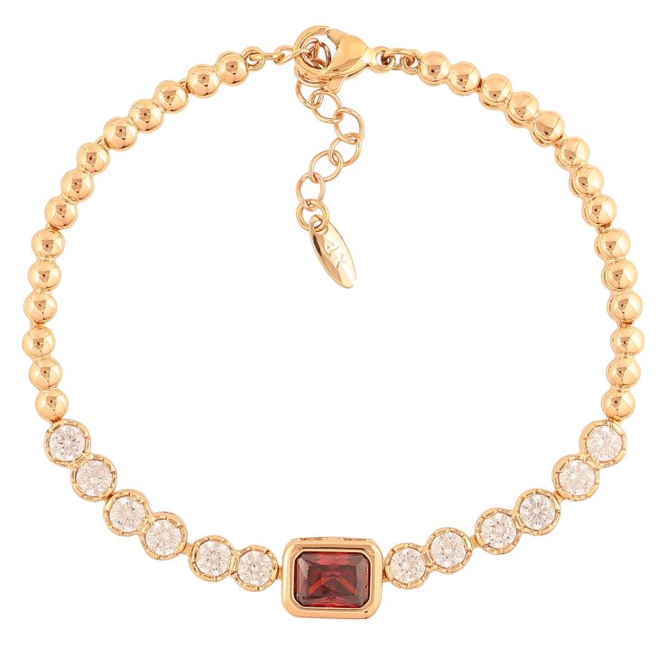 Браслет Xuping Позолота 18K «Кришталева доріжка з червоним кр-м» розмір з додатковим ланцюжком 17,5-20,5см х 3-8мм фото №13 Браслет Xuping Позолота 18K «Кришталева доріжка з червоним кр-м» розмір з додатковим ланцюжком 17,5-20,5см х 3-8мм фото №13