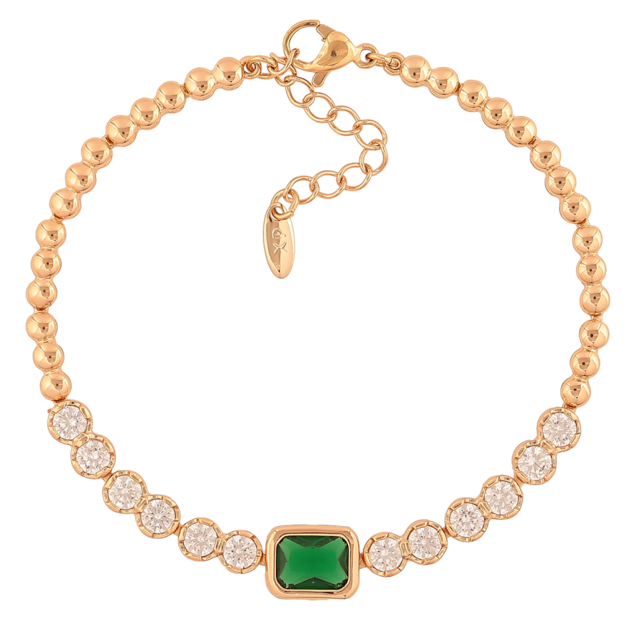 Браслет Xuping Позолота 18K Кристальная дорожка с зеленым кр-м размер с доп. цепочкой 17,5-20,5см х 3-8мм фото №1 Браслет Xuping Позолота 18K Кристальная дорожка с зеленым кр-м размер с доп. цепочкой 17,5-20,5см х 3-8мм фото №1