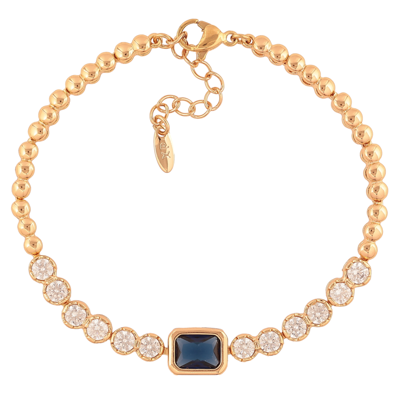 Браслет Xuping Позолота 18K Кристальная дорожка с синим кр-м размер с доп. цепочкой 17,5-20,5см х 3-8мм фото №1 Браслет Xuping Позолота 18K Кристальная дорожка с синим кр-м размер с доп. цепочкой 17,5-20,5см х 3-8мм фото №1