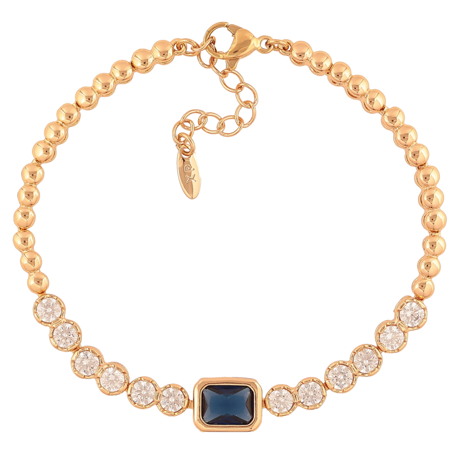 Браслет Xuping Позолота 18K Кристальная дорожка с синим кр-м размер с доп. цепочкой 17,5-20,5см х 3-8мм фото №1 Браслет Xuping Позолота 18K Кристальная дорожка с синим кр-м размер с доп. цепочкой 17,5-20,5см х 3-8мм фото №1