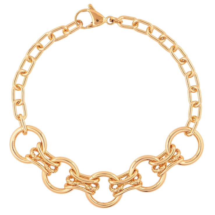 Браслет Xuping Позолота 18K «Ланцюжок Комбінований» розмір 20,5см х 5-14мм фото №23 Браслет Xuping Позолота 18K «Ланцюжок Комбінований» розмір 20,5см х 5-14мм фото №23