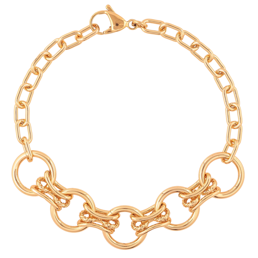 Браслет Xuping Позолота 18K Цепочка Комбинированная размер 20,5см х 5-14мм фото №1