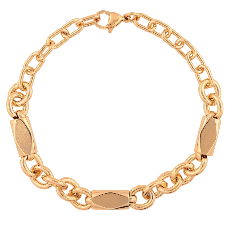 Браслет Xuping Позолота 18K «Ланцюжок з декоративними вставками» розмір 19,5см х 5-8мм фото №6 Браслет Xuping Позолота 18K «Ланцюжок з декоративними вставками» розмір 19,5см х 5-8мм фото №6