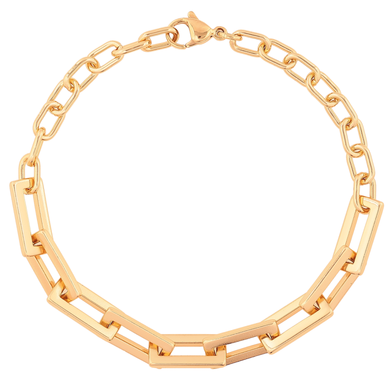 Браслет Xuping Позолота 18K Цепочка Комбинированная размер 20см х 5-7мм фото №1