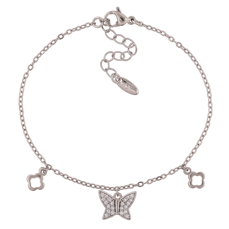 Браслет Xuping Родий Цепочка с подвесками длинна с доп. цепочкой 17-20см х 2мм фото №1