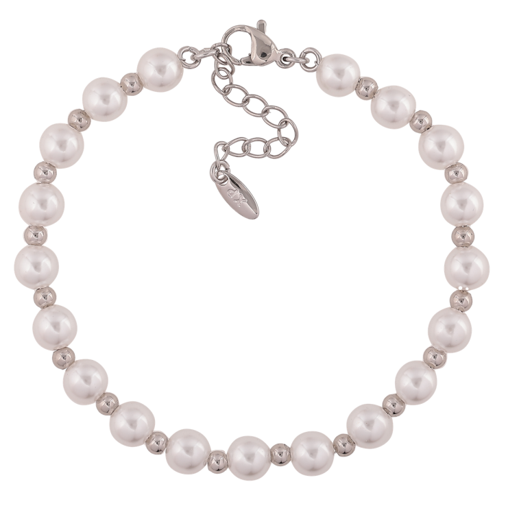 Браслет Xuping Родий Жемчужно-серебристые бусины длинна с доп. цепочкой 17,5-21см х 3-6мм фото №23 Браслет Xuping Родий Жемчужно-серебристые бусины длинна с доп. цепочкой 17,5-21см х 3-6мм фото №23