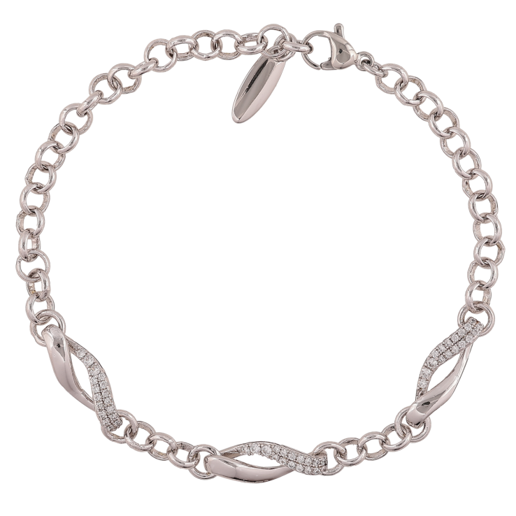 Браслет Xuping Родий Цепочка с декоративными вставками длинна 20см х 5-6мм фото №19 Браслет Xuping Родий Цепочка с декоративными вставками длинна 20см х 5-6мм фото №19