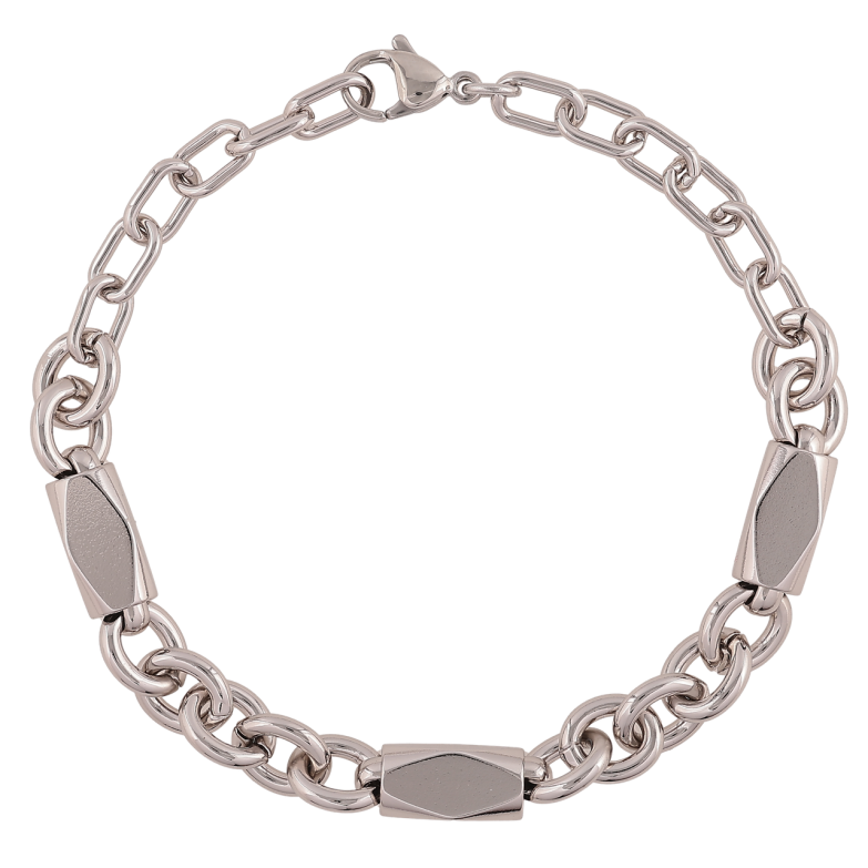 Браслет Xuping Родій «Ланцюжок з декоративними вставками» довжина 19,5см х 5-6мм фото №1