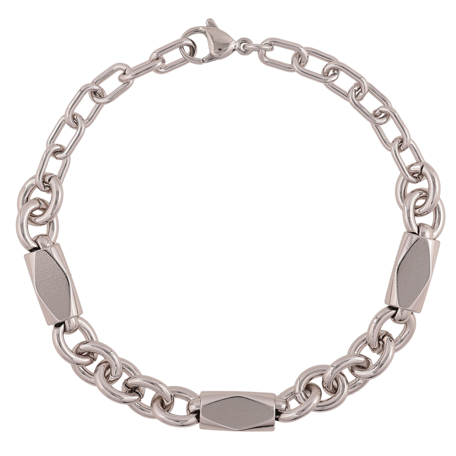 Браслет Xuping Родій «Ланцюжок з декоративними вставками» довжина 19,5см х 5-6мм фото №1 Браслет Xuping Родій «Ланцюжок з декоративними вставками» довжина 19,5см х 5-6мм фото №1