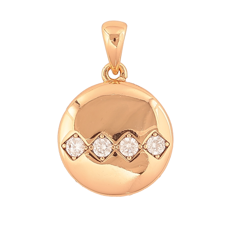 Кулон Xuping Позолота 18K Круг с кристаллами для цепочки до 4мм фото №1