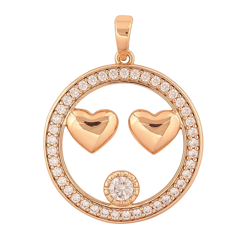 Кулон Xuping Позолота 18K Колечко с сердечками и кристаллами для цепочки до 5мм фото №1 Кулон Xuping Позолота 18K Колечко с сердечками и кристаллами для цепочки до 5мм фото №1