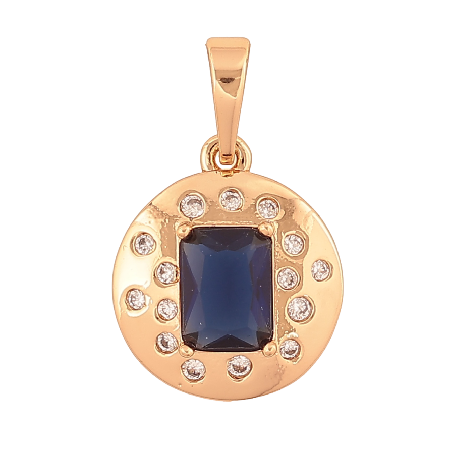 Кулон Xuping Позолота 18K «Візерунок з синім кристалом» для ланцюжка до 6мм фото №1