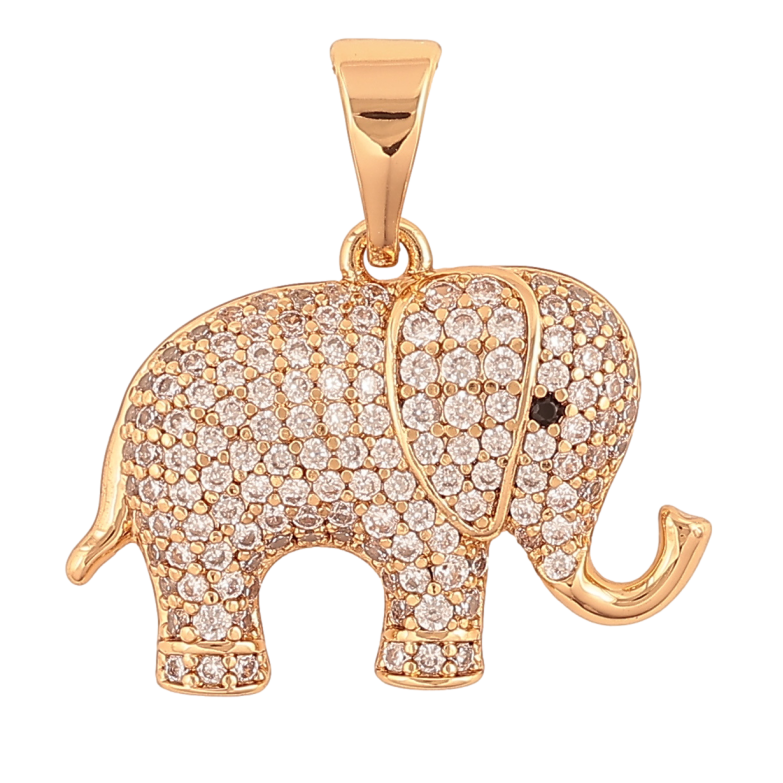 Кулон Xuping Позолота 18K «Слон з інкрустацією кристалами» для ланцюжка до 7мм фото №1