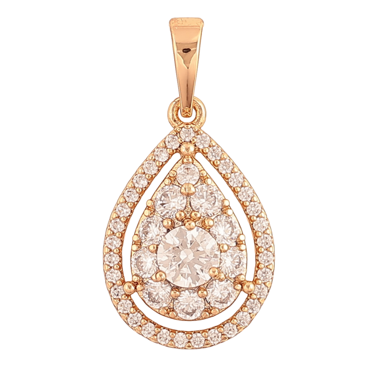 Кулон Xuping Позолота 18K «Крапелька з інкрустацією кристалами» для ланцюжка до 6мм фото №1