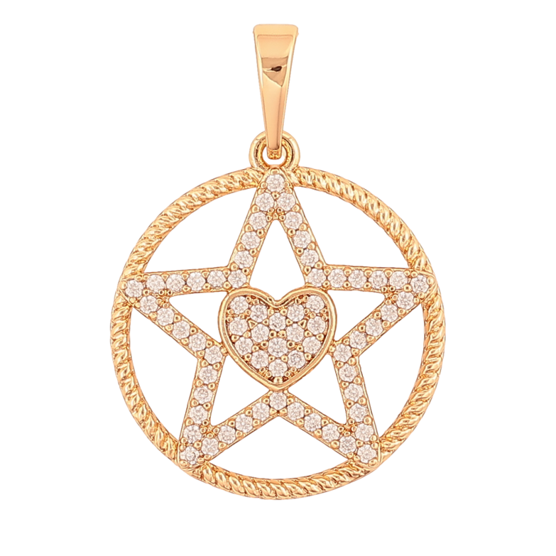 Кулон Xuping Позолота 18K Звезда с сердечками для цепочки до 6мм фото №1 Кулон Xuping Позолота 18K Звезда с сердечками для цепочки до 6мм фото №1