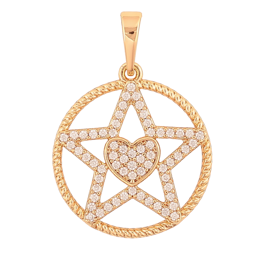 Кулон Xuping Позолота 18K Звезда с сердечками для цепочки до 6мм фото №1 Кулон Xuping Позолота 18K Звезда с сердечками для цепочки до 6мм фото №1