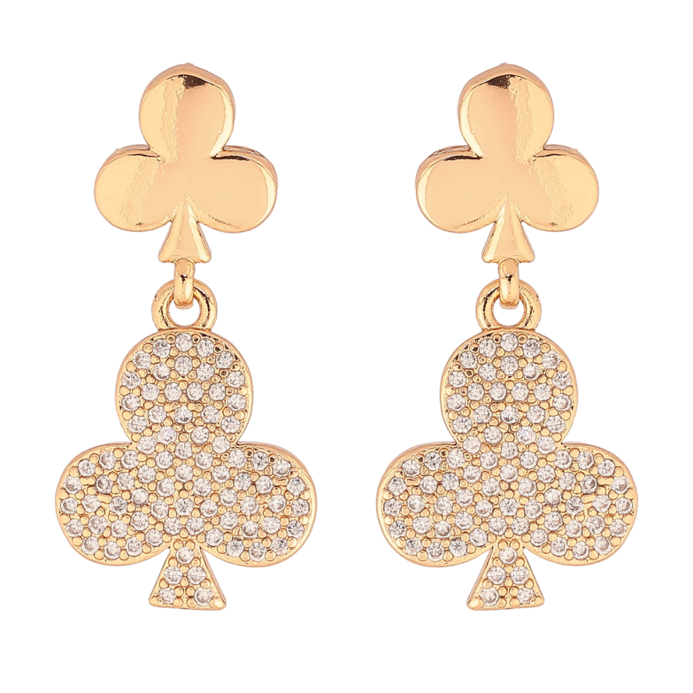 Серьги Xuping Позолота 18K пусеты Трефы фото №1