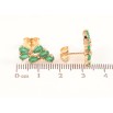 Сережки Xuping Позолота 18K пусети «Візерунок з зелених кристалів» фото №2