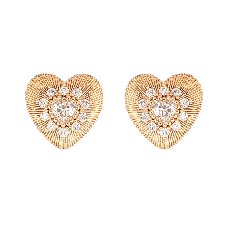 Сережки Xuping Позолота 18K пусети «Сердечка з кристалами» фото №11