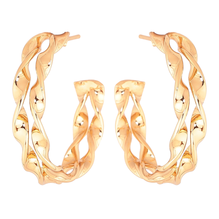 Сережки Xuping Позолота 18K пусети «Подвійні дуги» фото №25