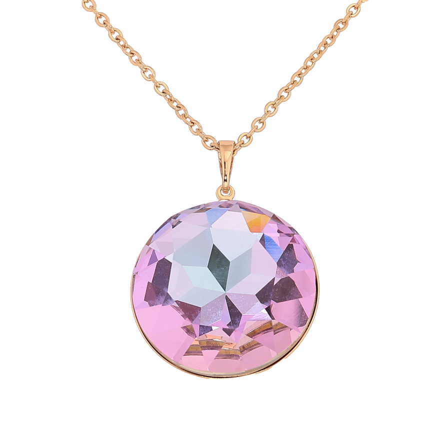 Кулон Xuping колір 18K з кристалами Swarovski на ланцюжку «Кристал Paradise Shine, ø 28мм» довжина 42-47см х 2мм фото №1