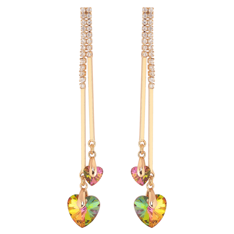 Серьги Xuping цвет 18К с кристаллами Swarovski пусеты Подвески с кристальными сердечками Vitrail Medium фото №2 Серьги Xuping цвет 18К с кристаллами Swarovski пусеты Подвески с кристальными сердечками Vitrail Medium фото №2