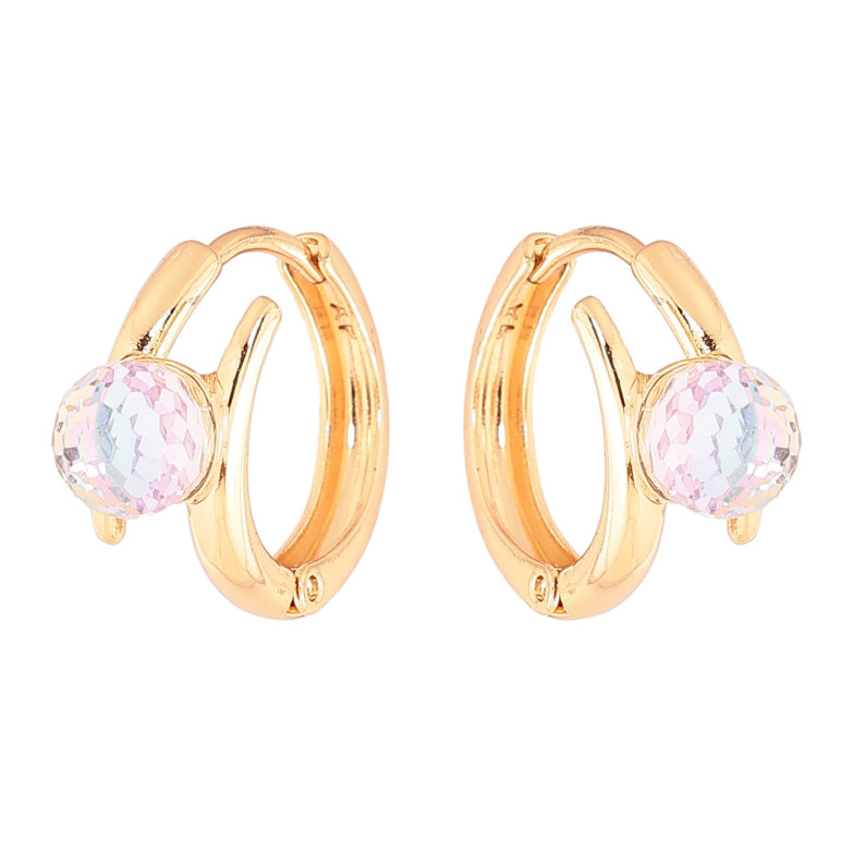 Серьги Xuping цвет 18К с кристаллами Swarovski колечки Кристальные шарики Paradise Shine фото №1