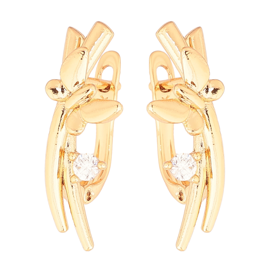 Сережки Xuping Позолота 18K англійський замок «Візерунок з метеликами» фото №1 Сережки Xuping Позолота 18K англійський замок «Візерунок з метеликами» фото №1