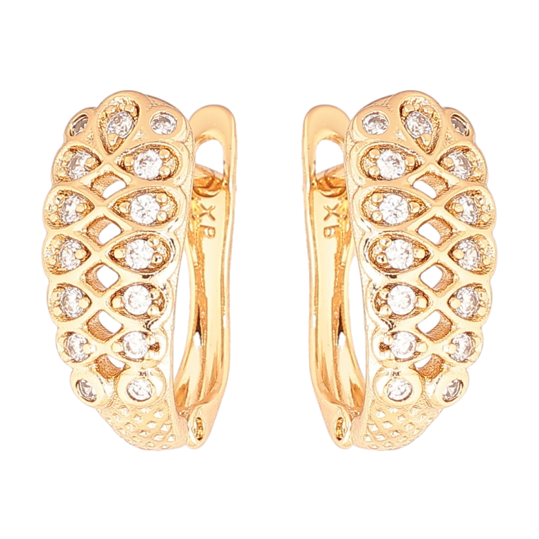 Серьги Xuping Позолота 18K английский замок Декоративный узор с кристаллами фото №1