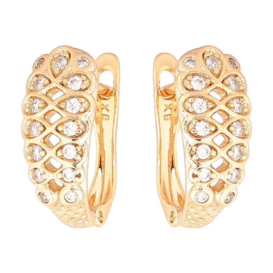 Серьги Xuping Позолота 18K английский замок Декоративный узор с кристаллами фото №1