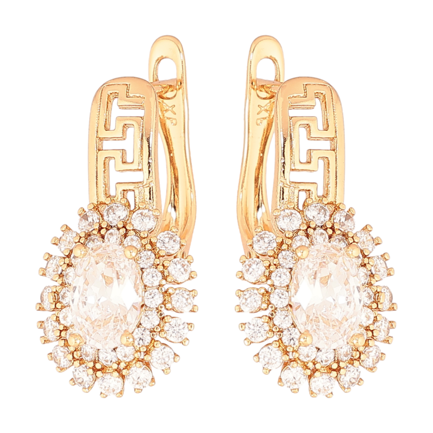 Серьги Xuping Позолота 18K английский замок Инкрустация кристаллами фото №1 Серьги Xuping Позолота 18K английский замок Инкрустация кристаллами фото №1