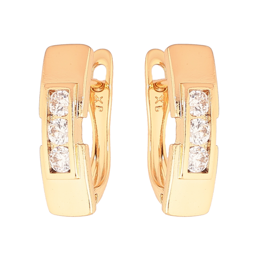 Серьги Xuping Позолота 18K английский замок Узор с кристаллами фото №1 Серьги Xuping Позолота 18K английский замок Узор с кристаллами фото №1