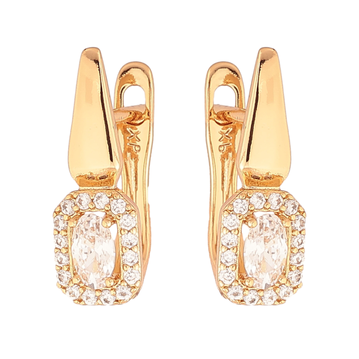 Серьги Xuping Позолота 18K английский замок Узор с инкрустацией кристаллами фото №21