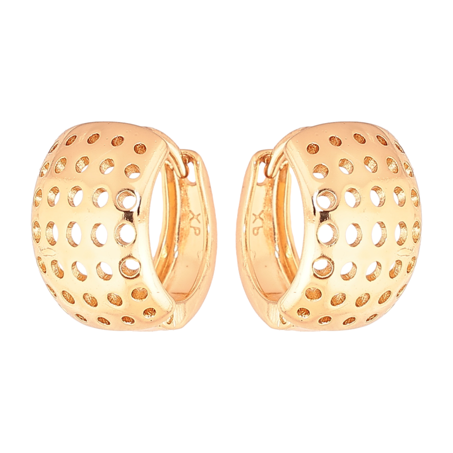 Серьги Xuping Позолота 18K колечки Резной узор фото №1