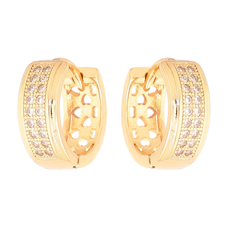 Сережки Xuping Позолота 18K колечка «Інкрустація кристалами» фото №2 Сережки Xuping Позолота 18K колечка «Інкрустація кристалами» фото №2