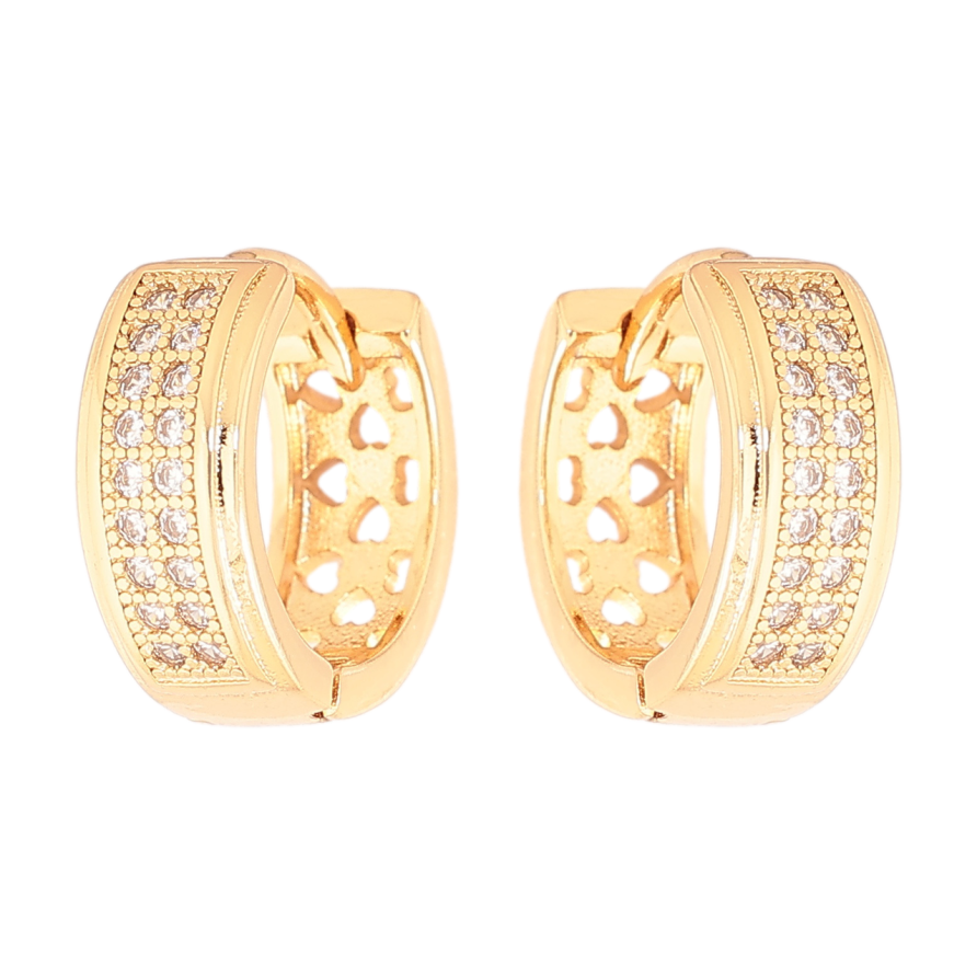 Сережки Xuping Позолота 18K колечка «Інкрустація кристалами» фото №1