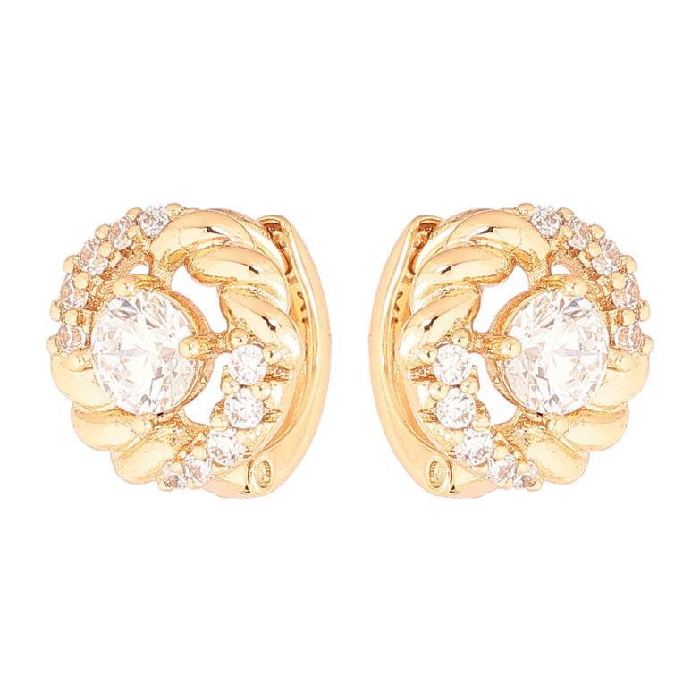 Сережки Xuping Позолота 18K колечка «Інкрустація кристалами» фото №1