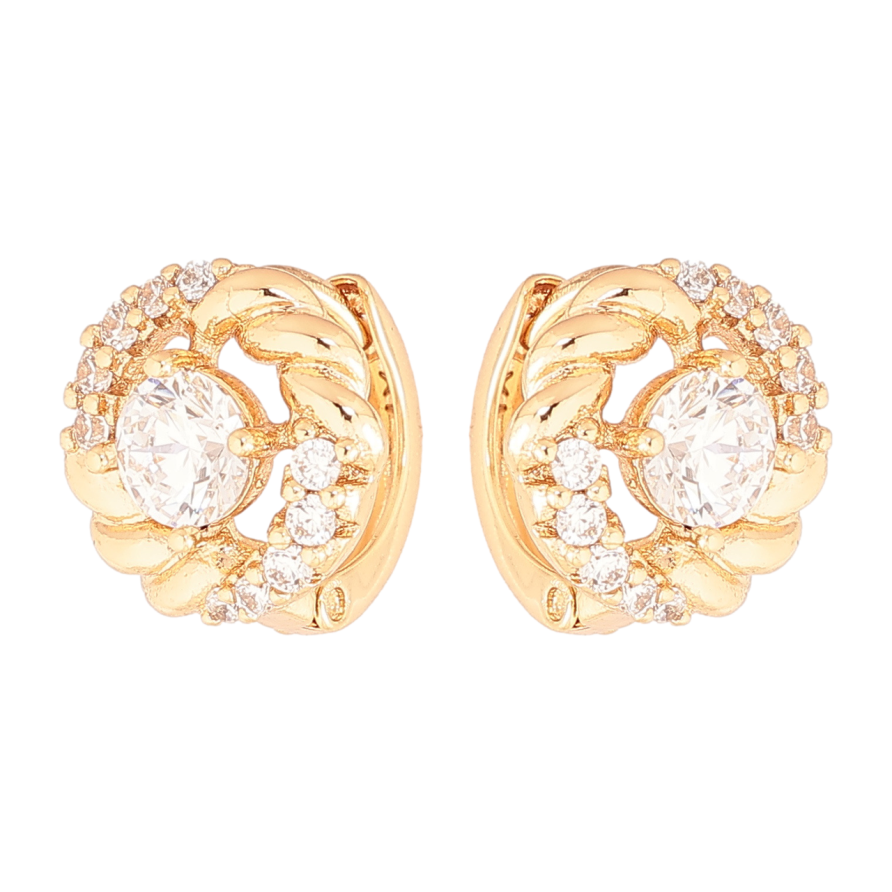 Сережки Xuping Позолота 18K колечка «Інкрустація кристалами» фото №1