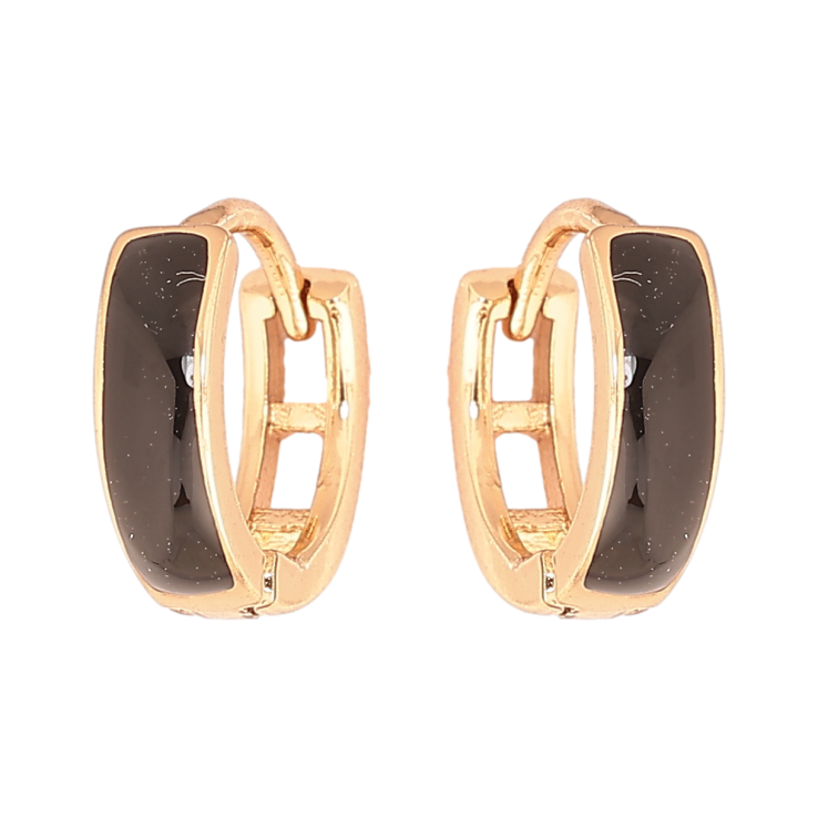 Сережки Xuping Позолота 18K колечка «Пофарбовані чорною емаллю» ø 11мм фото №11