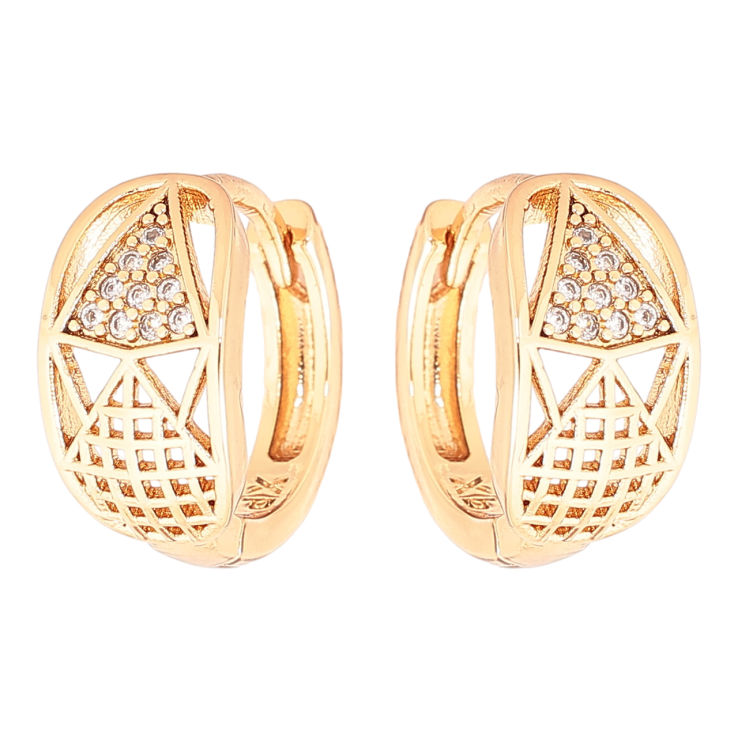 Серьги Xuping Позолота 18K колечки Узор с кристаллами фото №20 Серьги Xuping Позолота 18K колечки Узор с кристаллами фото №20