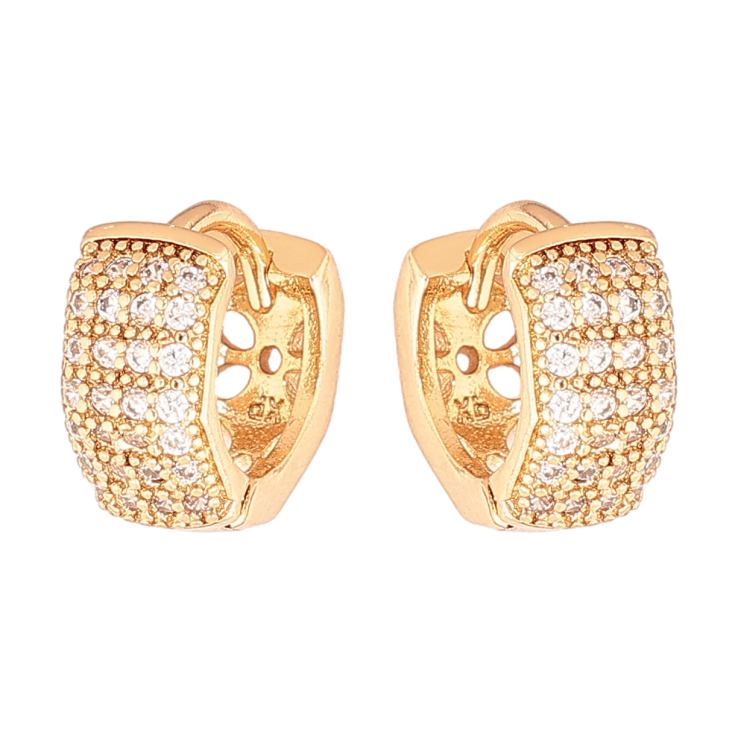 Сережки Xuping Позолота 18K колечка «Інкрустація кристалами» фото №12