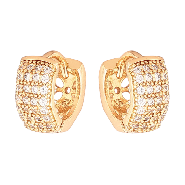 Сережки Xuping Позолота 18K колечка «Інкрустація кристалами» фото №1