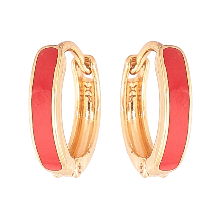 Сережки Xuping Позолота 18K колечка «Пофарбовані червоною емаллю» ø 14мм фото №18