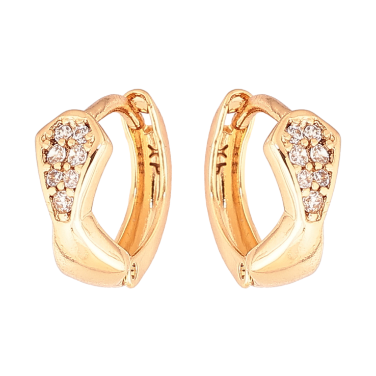 Серьги Xuping Позолота 18K колечки Узор с кристаллами фото №14 Серьги Xuping Позолота 18K колечки Узор с кристаллами фото №14