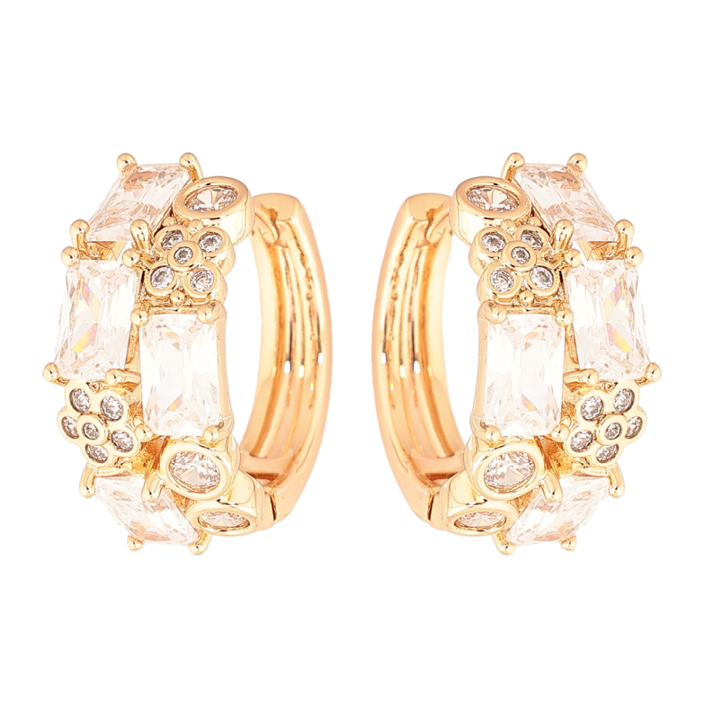 Сережки Xuping Позолота 18K колечка «Інкрустація кристалами» фото №1