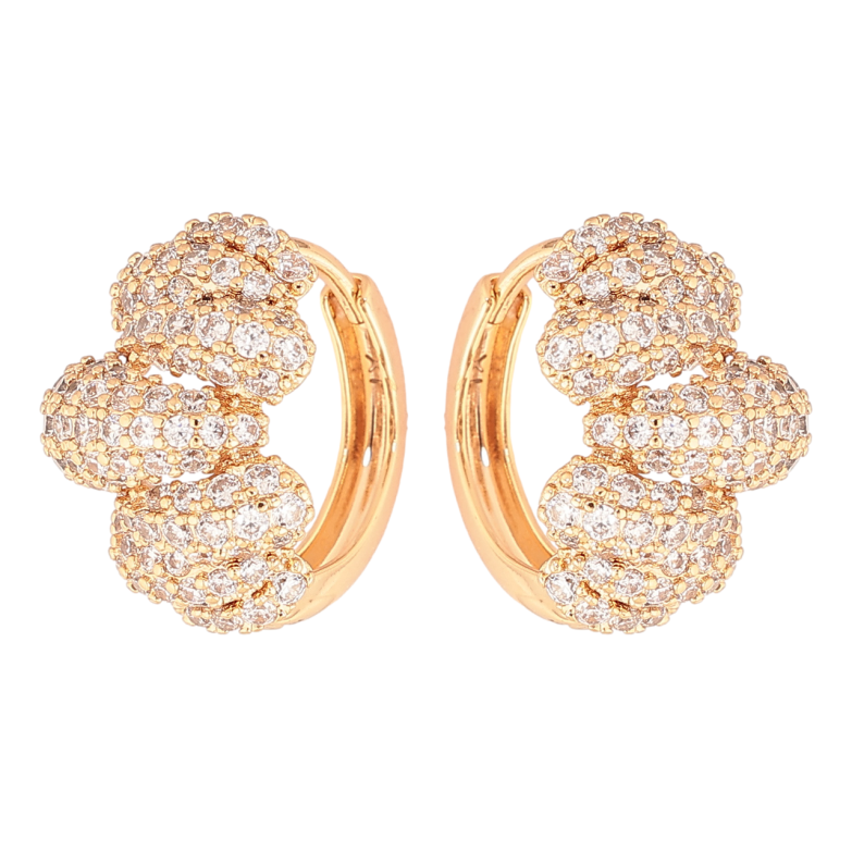 Сережки Xuping Позолота 18K колечка «Інкрустація кристалами» фото №2