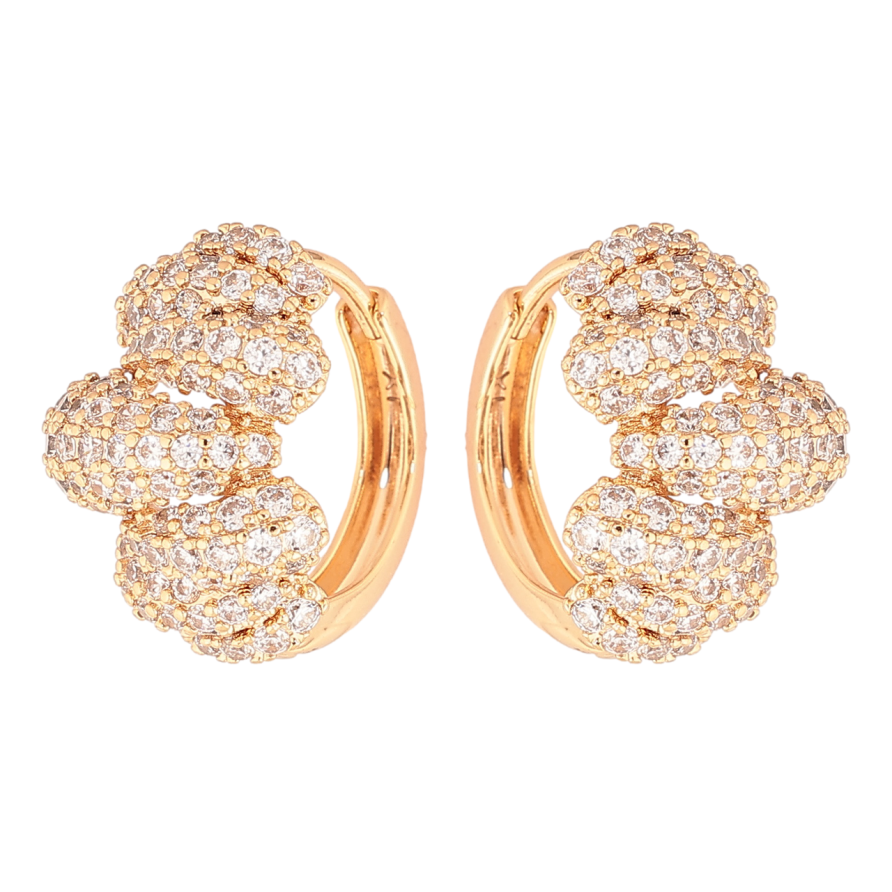 Сережки Xuping Позолота 18K колечка «Інкрустація кристалами» фото №1