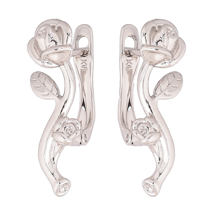 Серьги Xuping Родий английский замок Розы фото №14