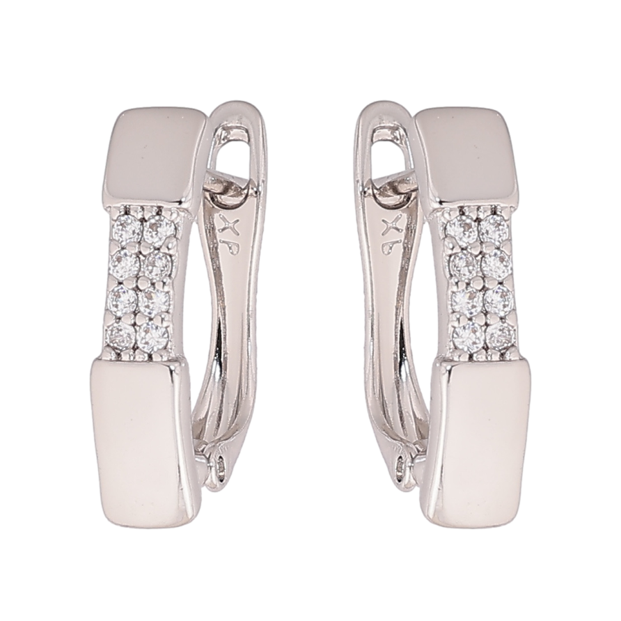 Сережки Xuping Родій англійський замок «Візерунок з кристалами» фото №1