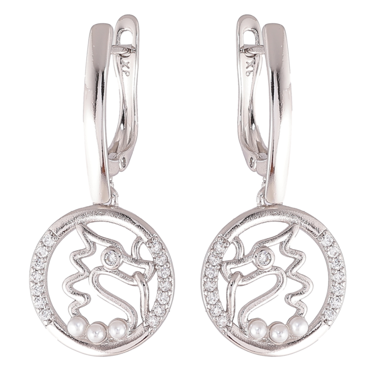 Серьги Xuping Родий английский замок Дракон фото №15